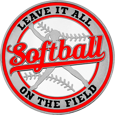Red "Softball" with Red Outer Circular Borders